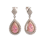 Pink Diamond 4 * 7mm Earrings 925 Silver