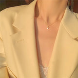925 Silver Plated 14K Necklace Daily Collarbone Chain