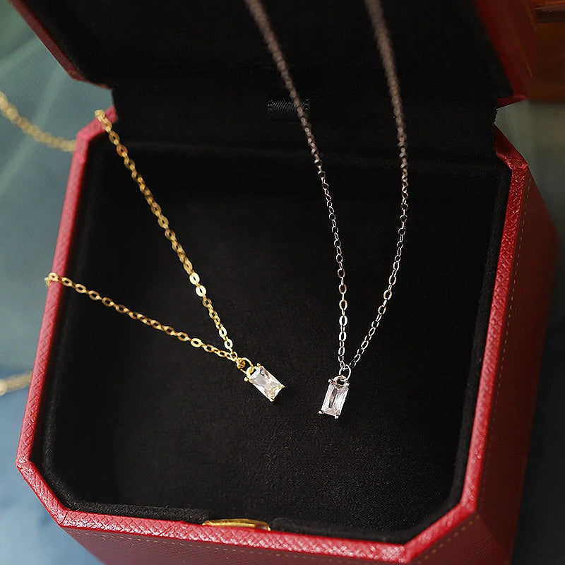 925 Silver Plated 14K Necklace Daily Collarbone Chain