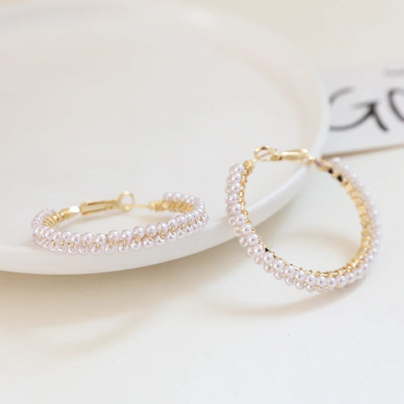 Semi-Circle C Niche Pearl Earrings Real S925 DIY Jewelry
