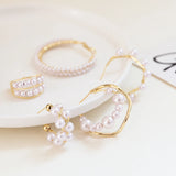 Semi-Circle C Niche Pearl Earrings Real S925 DIY Jewelry