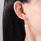 Freshwater Pearls 925 Silver Dangle Earrings Hooks Beads Eardrop