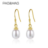 Freshwater Pearls 925 Silver Dangle Earrings Hooks Beads Eardrop