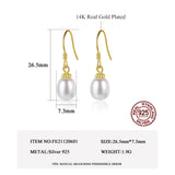 Freshwater Pearls 925 Silver Dangle Earrings Hooks Beads Eardrop