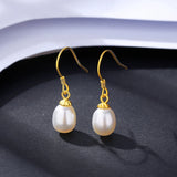 Freshwater Pearls 925 Silver Dangle Earrings Hooks Beads Eardrop