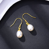 Freshwater Pearls 925 Silver Dangle Earrings Hooks Beads Eardrop