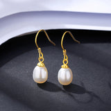 Freshwater Pearls 925 Silver Dangle Earrings Hooks Beads Eardrop