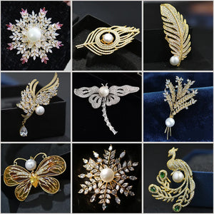 Elegant Freshwater Pearl Brooches for Women Men