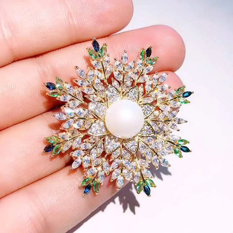 Elegant Freshwater Pearl Brooches for Women Men