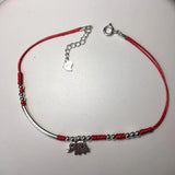 Elephant 925 Silver Anklet Red Thread Foot Chain