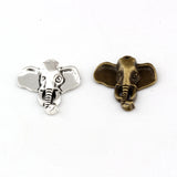 100Pcs Elephant Head Charms Pendants 22.8x26.2mm Antique Bronze DIY Jewelry