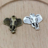 100Pcs Elephant Head Charms Pendants 22.8x26.2mm Antique Bronze DIY Jewelry