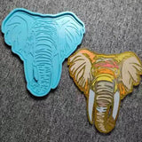 Elephant Head Tray Epoxy Resin Mold Coaster Silicone Mould DIY Crafts