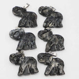 Elephant Stone Pendant Labradorite Jewelry Necklace Charm
