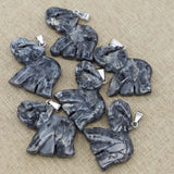 Elephant Stone Pendant Labradorite Jewelry Necklace Charm