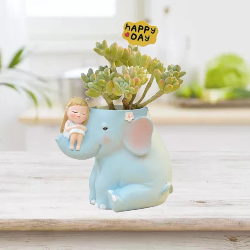 Elephant Shaped Storage Box Mold Flower Pot Holder Silicone Molds