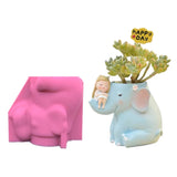 Elephant Shaped Storage Box Mold Flower Pot Holder Silicone Molds