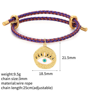 Elephant Star Evil Eye Heart Charms Bracelet for Women Boho Chains Bangle