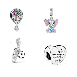 Elephant Family Charm Pendant Bead for Silver 925 Bracelet DIY Jewelry