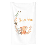 Customizable Elephant Name Blanket Warm Winter Throw