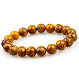 Elephantskin Stone Beaded Strand Bracelet Men Elastic Rope Stone Jewelry