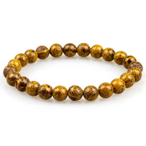 Elephantskin Stone Beaded Strand Bracelet Men Elastic Rope Stone Jewelry