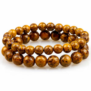 Elephantskin Stone Beaded Strand Bracelet Men Elastic Rope Stone Jewelry