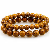 Elephantskin Stone Beaded Strand Bracelet Men Elastic Rope Stone Jewelry