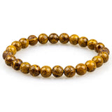 Elephantskin Stone Beaded Strand Bracelet Men Elastic Rope Stone Jewelry