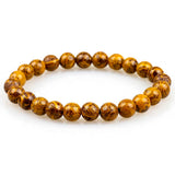 Elephantskin Stone Beaded Strand Bracelet Men Elastic Rope Stone Jewelry