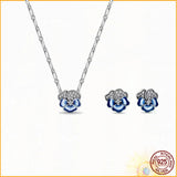 Heart Necklace and Earring Set 925 Sterling Silver Birthday Gift