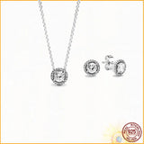 Heart Necklace and Earring Set 925 Sterling Silver Birthday Gift
