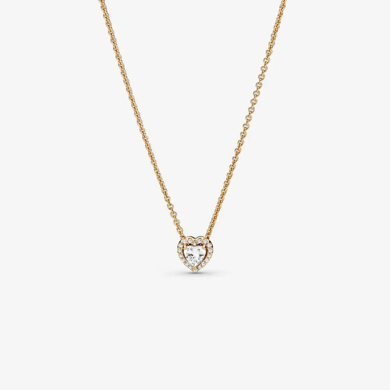 Heart Necklaces For Women 925 Sterling Silver Golden Necklace Jewelry