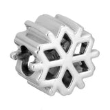 Snowflake Christmas Carousel Charm Bead 925 Sterling Silver