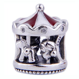 Snowflake Christmas Carousel Charm Bead 925 Sterling Silver