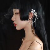 Elf Ear Cuff Earrings No Piercing Silver Goth Halloween Earcuff Wedding Jewelry