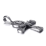Elfasio Ankh Cross Pendant Necklace Stainless Steel Egyptian Symbol Protection