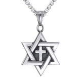 Star of David Messianic Cross Pendant Necklace Chain