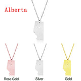 Elfin Stainless Steel Alberta Map Necklace