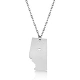 Elfin Stainless Steel Alberta Map Necklace