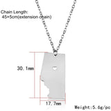 Elfin Stainless Steel Alberta Map Necklace