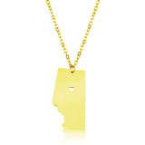 Elfin Stainless Steel Alberta Map Necklace