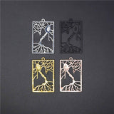 Rectangle Multipolar Neuron Pendant Biology Gift