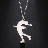 Elfin2023 Figure Skating Stainless Steel Pendant Necklace