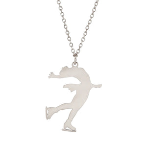 Elfin2023 Figure Skating Stainless Steel Pendant Necklace