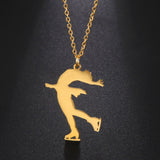 Elfin2023 Figure Skating Stainless Steel Pendant Necklace