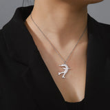 Elfin2023 Figure Skating Stainless Steel Pendant Necklace