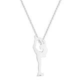 Elfin2023 Stainless Steel Figure Skating Pendant Necklace