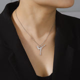Elfin2023 Figure Skating Necklace Stainless Steel Pendant
