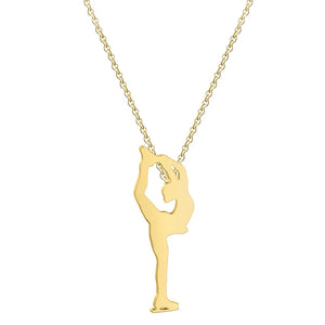 Elfin2023 Stainless Steel Figure Skating Pendant Necklace